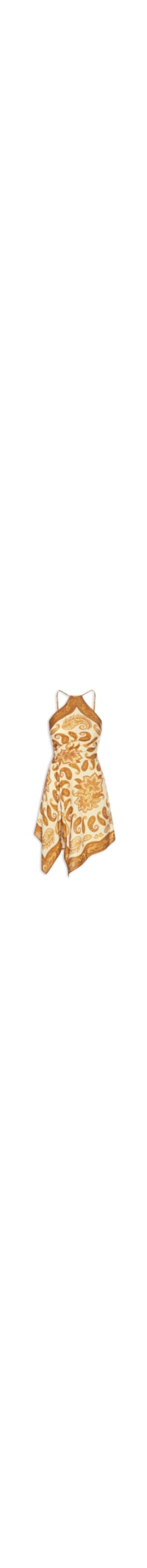 Vestido Curto Lenço Paisley - Amarelo