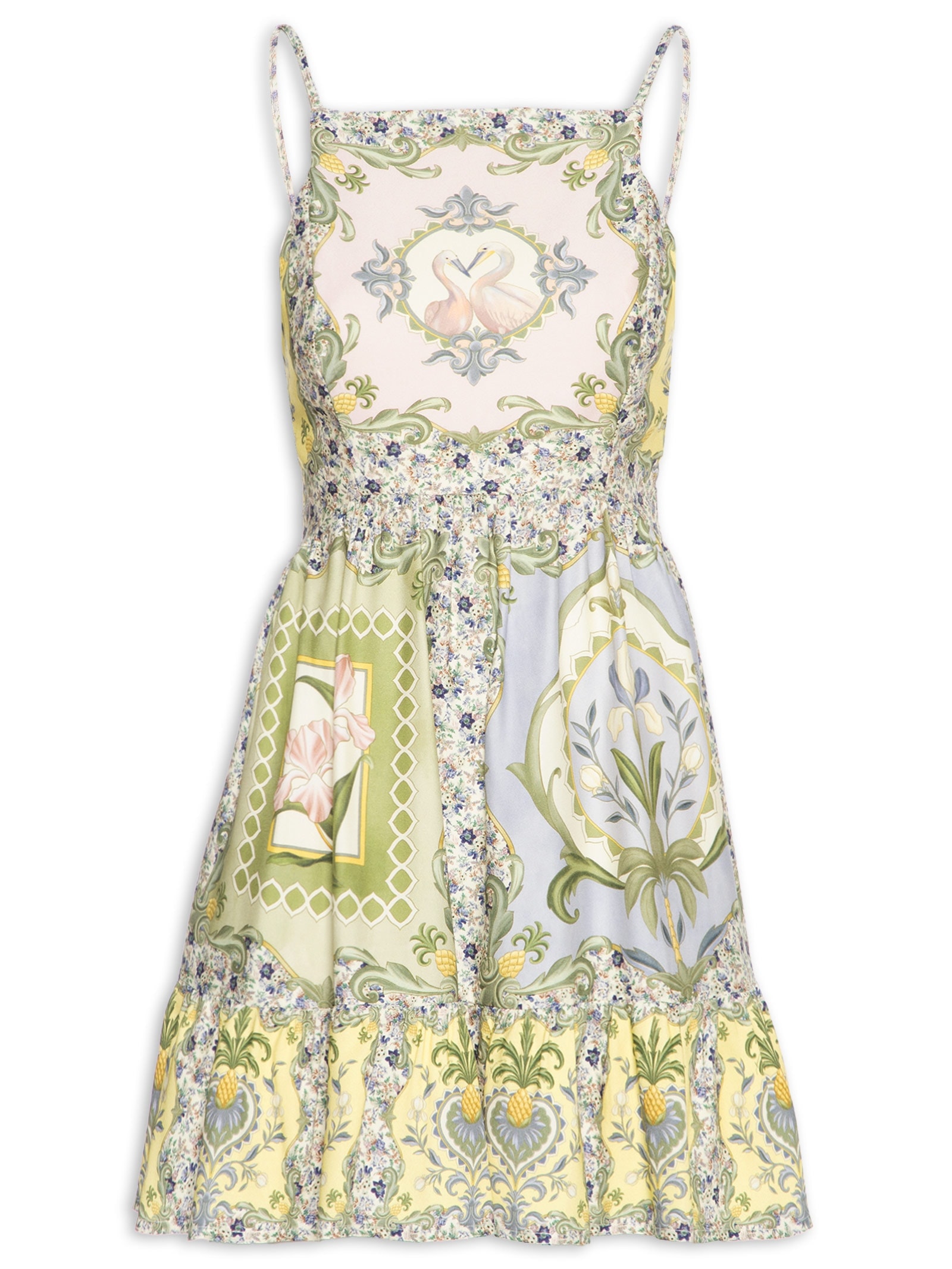 Vestido Curto Lenço Pelicano – Azul Farm