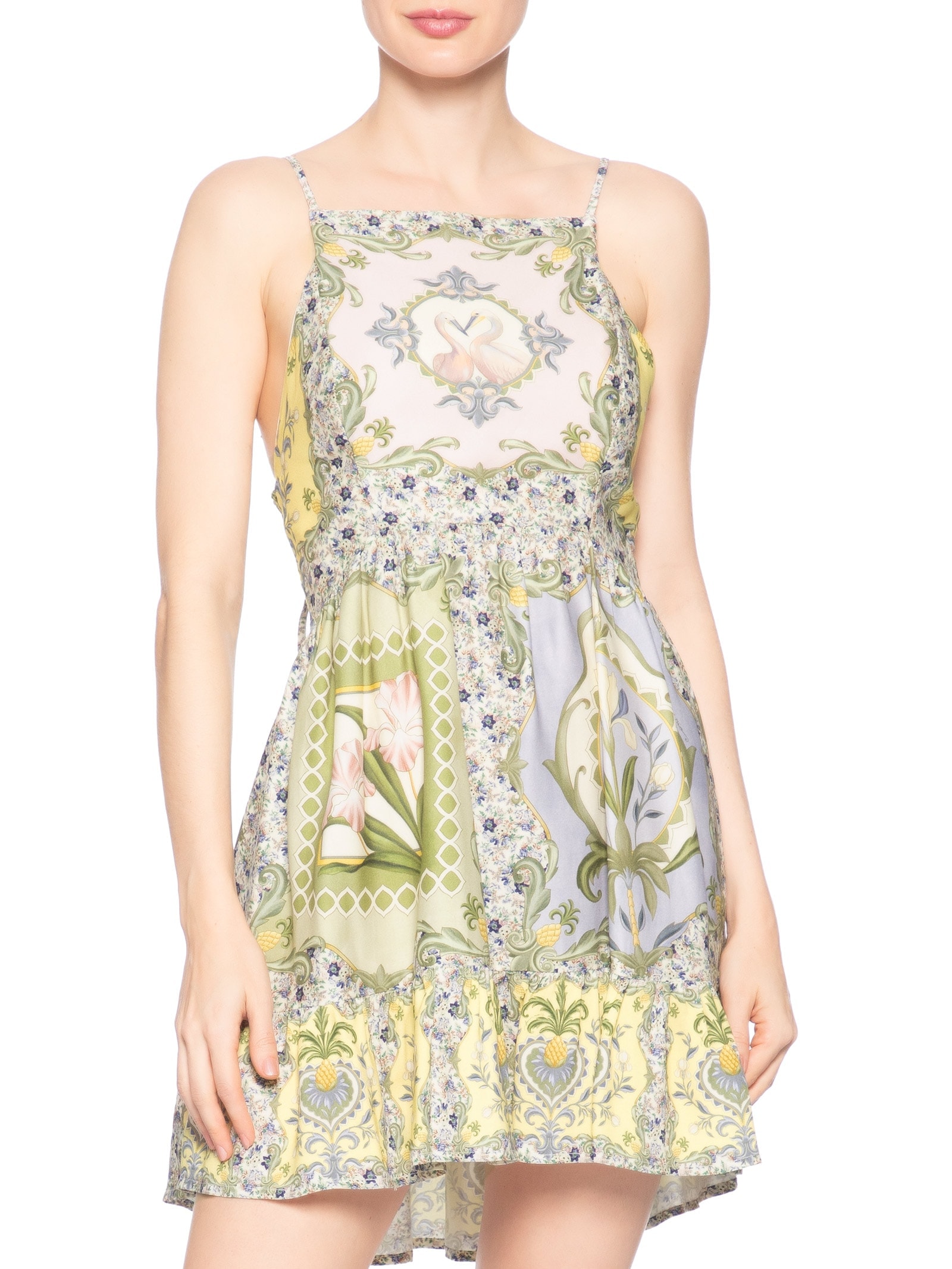 Vestido Curto Lenço Pelicano – Azul Farm