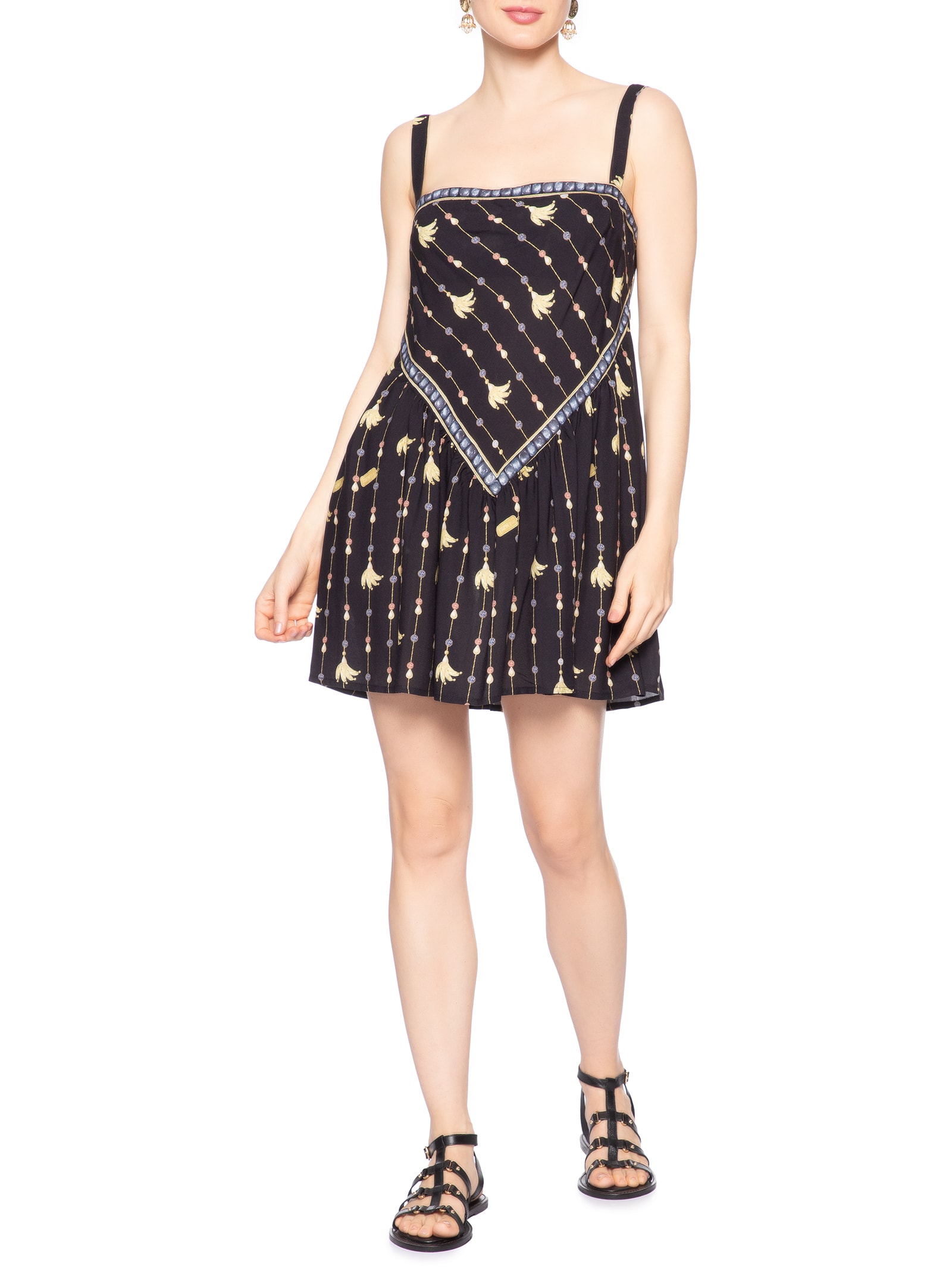 Vestido Curto Lenço Petra – Preto Farm