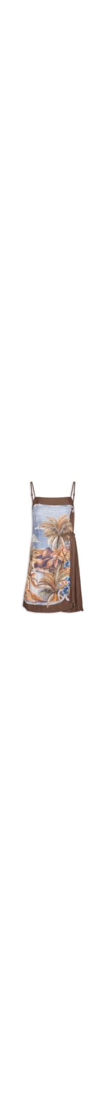 Vestido Curto Lenço Rio Paraíso - Marrom