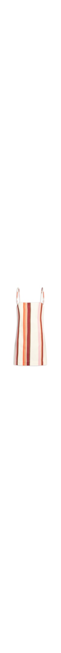 Vestido Curto Linho Est Listra Tarde - Bege