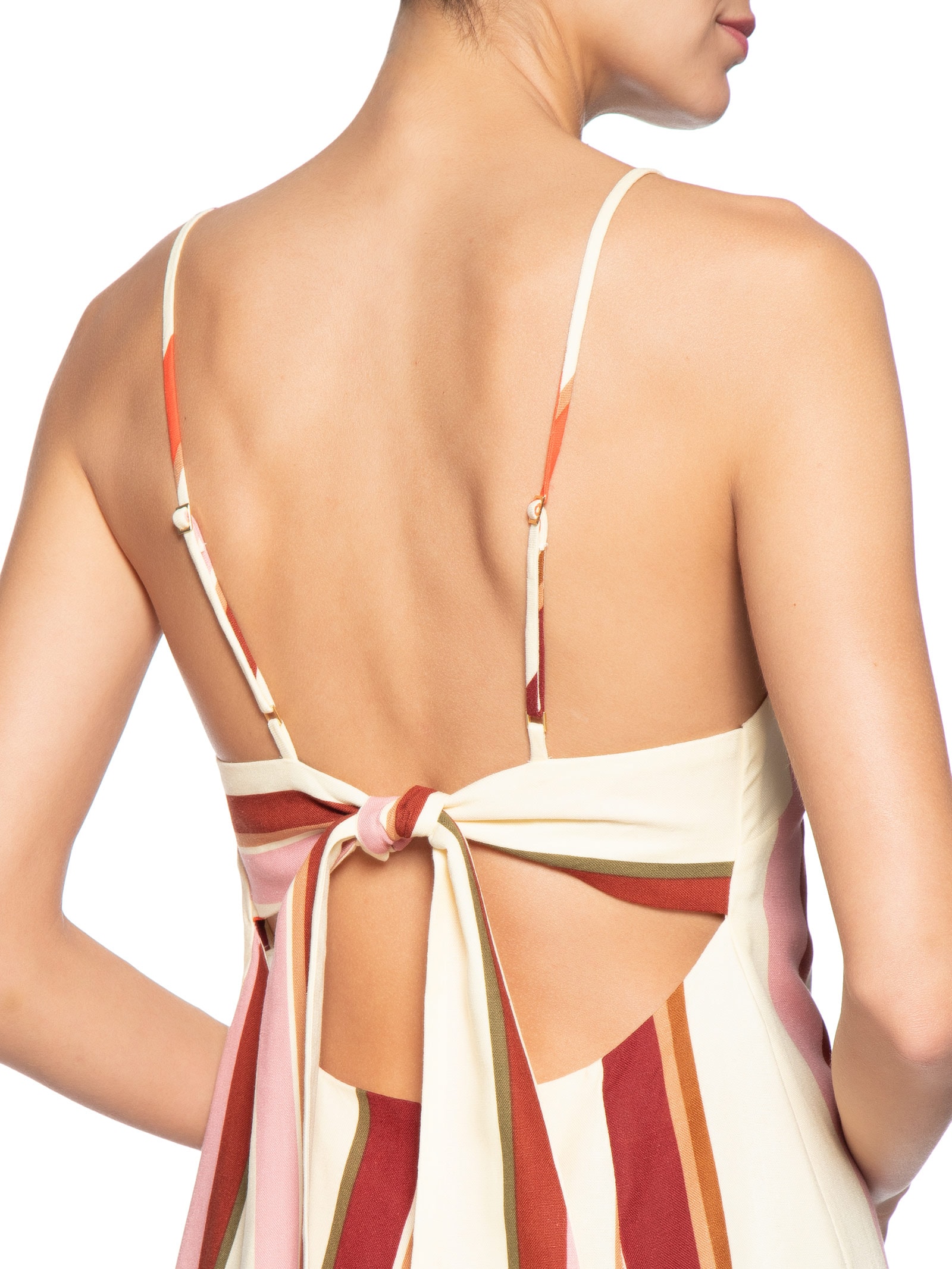 Vestido Curto Linho Est Listra Tarde – Bege Dress To