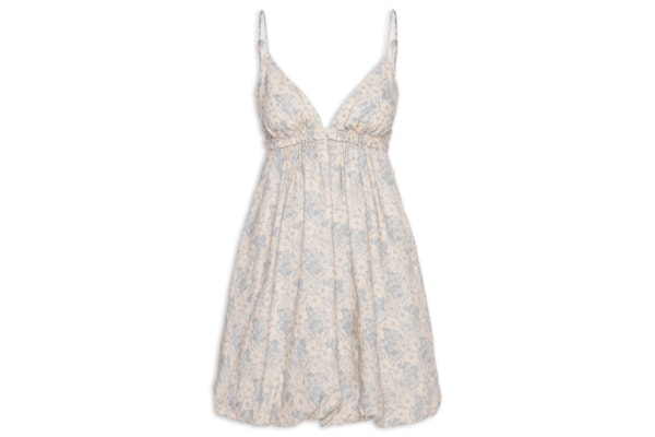 Vestido Curto Linho Estampa Melissa - Azul