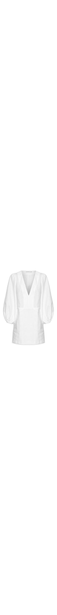 Vestido Curto Linho Recortes - Branco