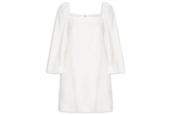 Vestido Curto Linho Retinho - Branco