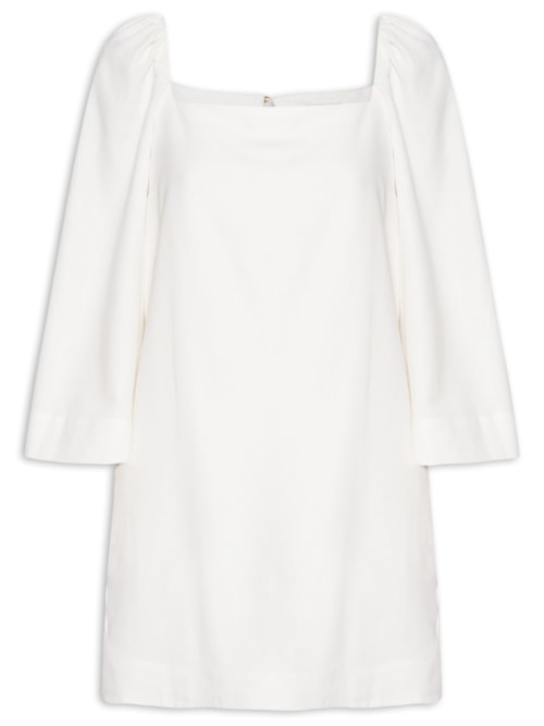 Vestido Curto Linho Retinho – Branco