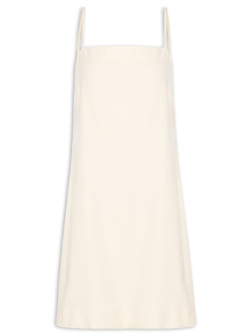 Vestido Curto Linho Reto – Amarelo