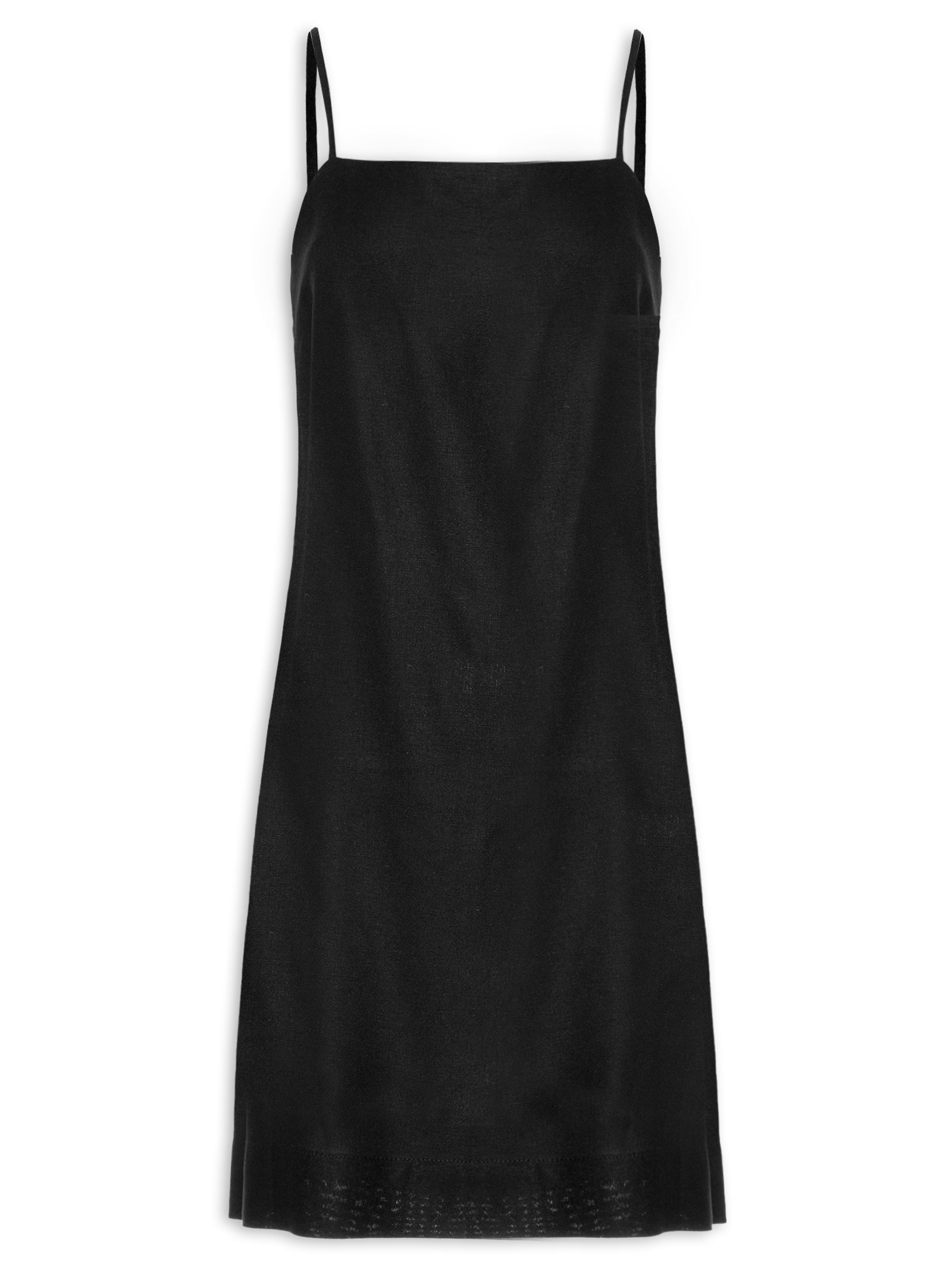 Vestido Curto Linho Reto Preto Dress To