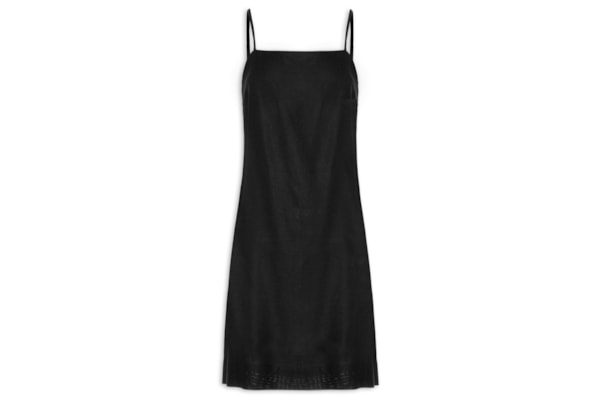 Vestido Curto Linho Reto - Preto