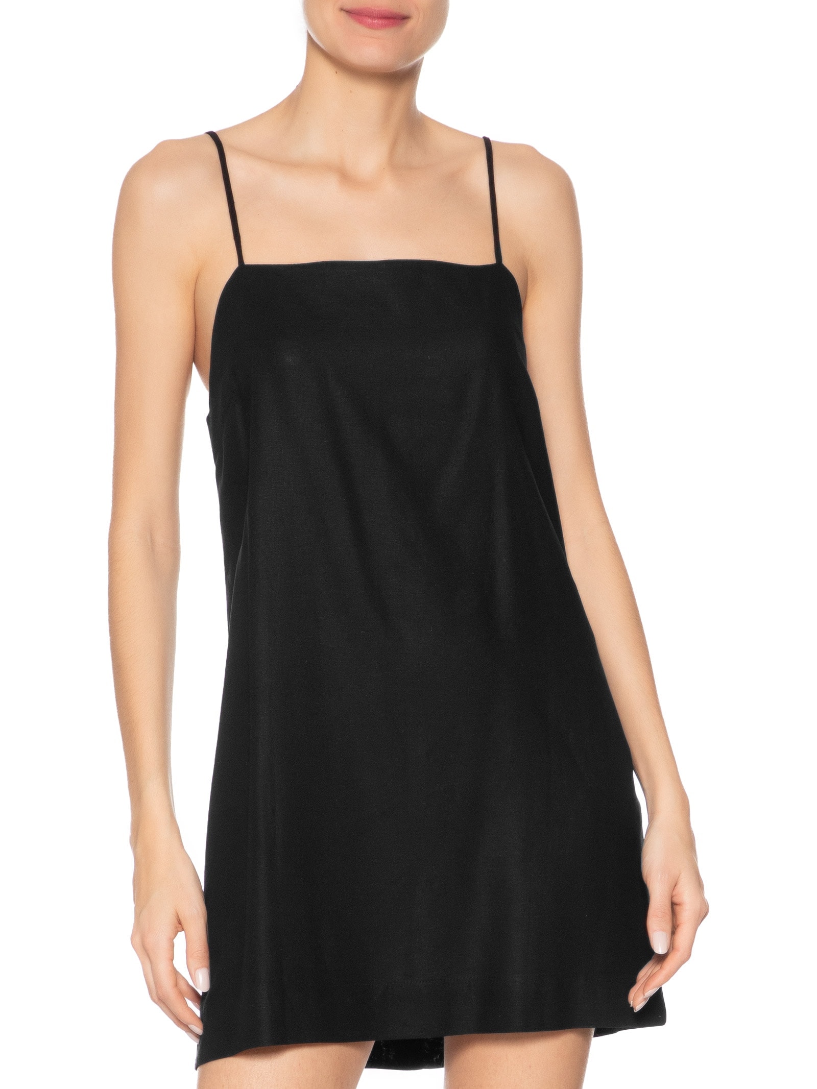 Vestido Curto Linho Reto Preto Dress To