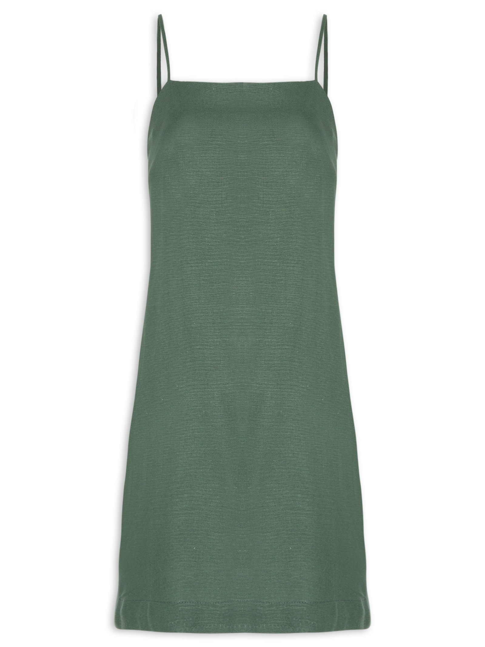 Vestido Curto Linho Reto Verde Dress To