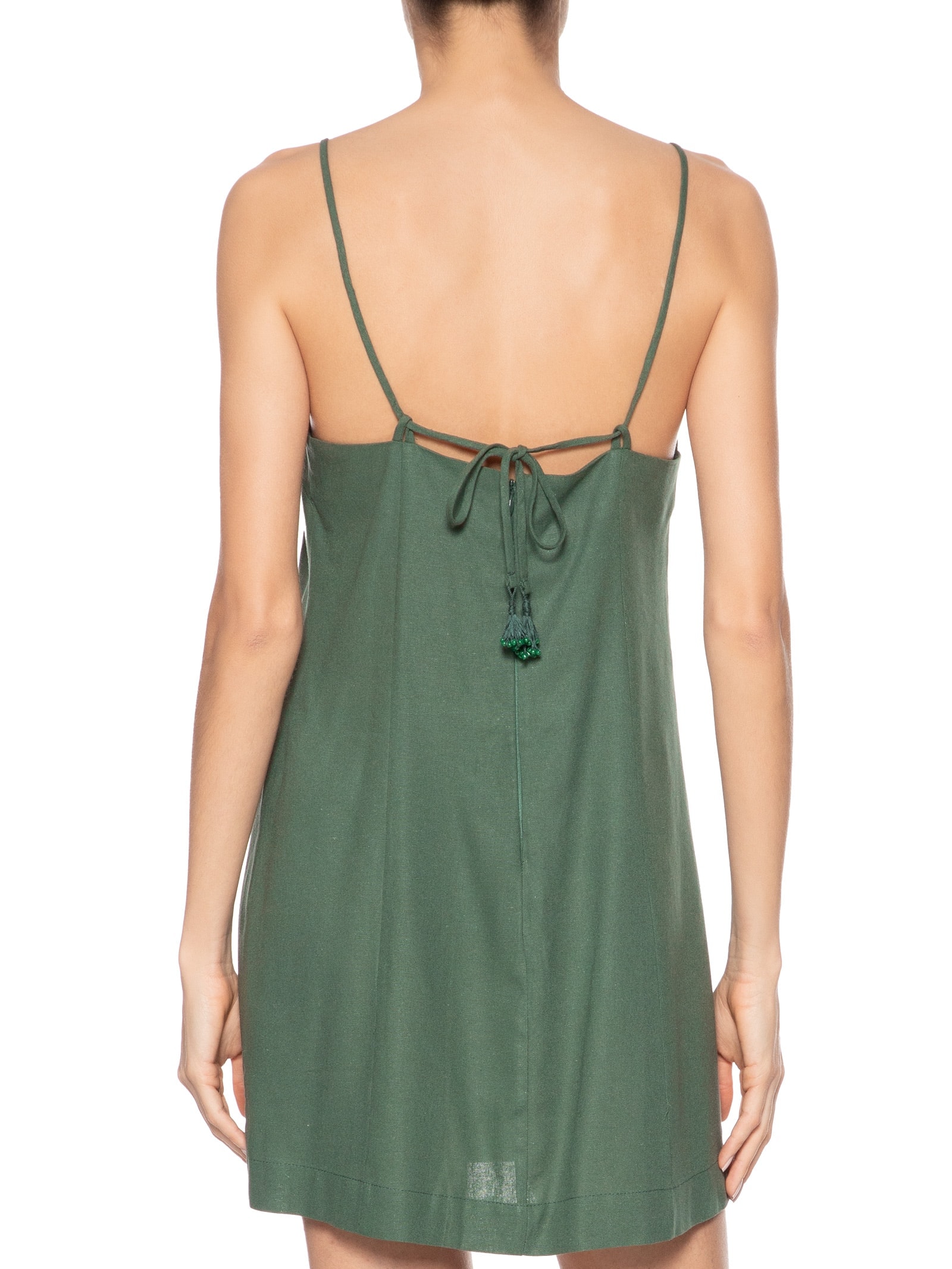 Vestido Curto Linho Reto Verde Dress To