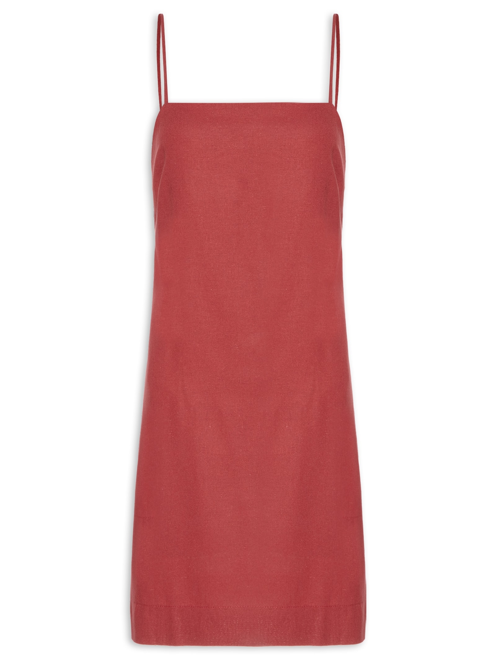 Vestido Curto Linho Reto Vermelho Dress To