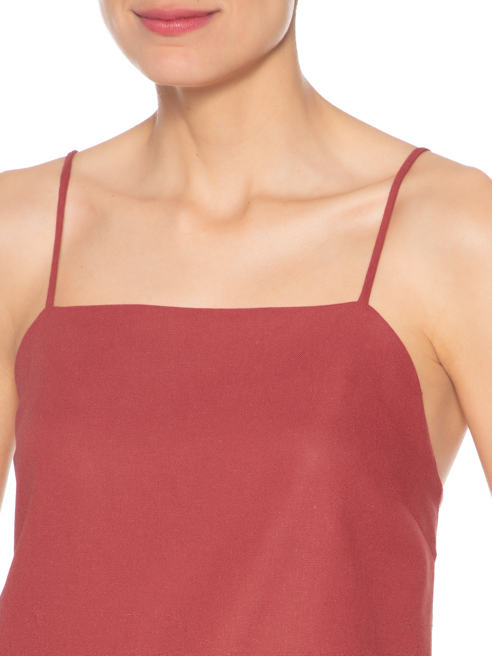 Vestido Curto Linho Reto Vermelho Dress To