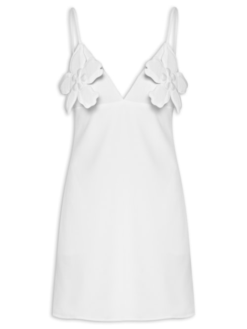 Vestido Curto Liso Blossom – Branco