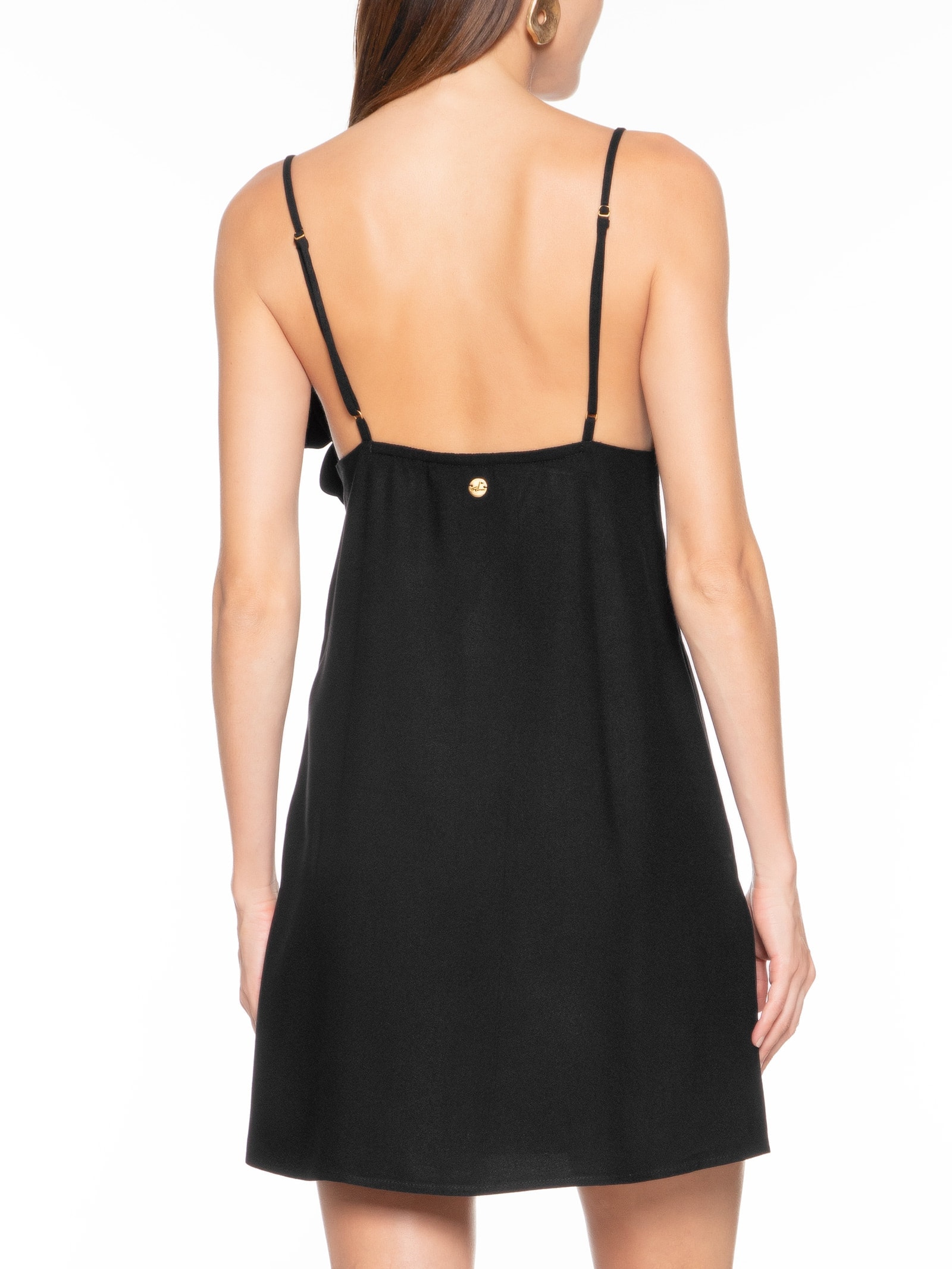 Vestido Curto Liso Blossom Preto Salinas