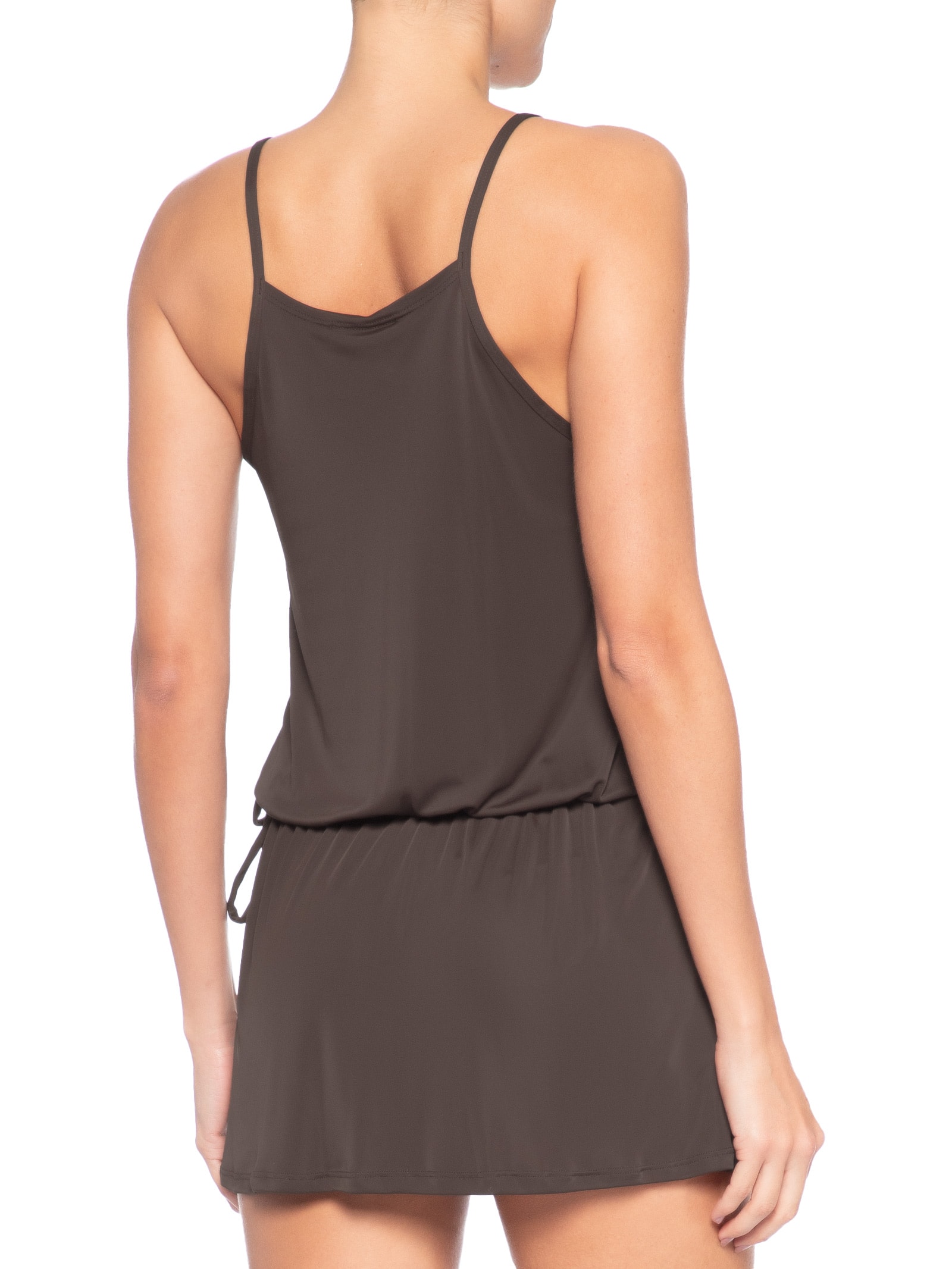 Vestido Curto Liso Marrom Água Doce