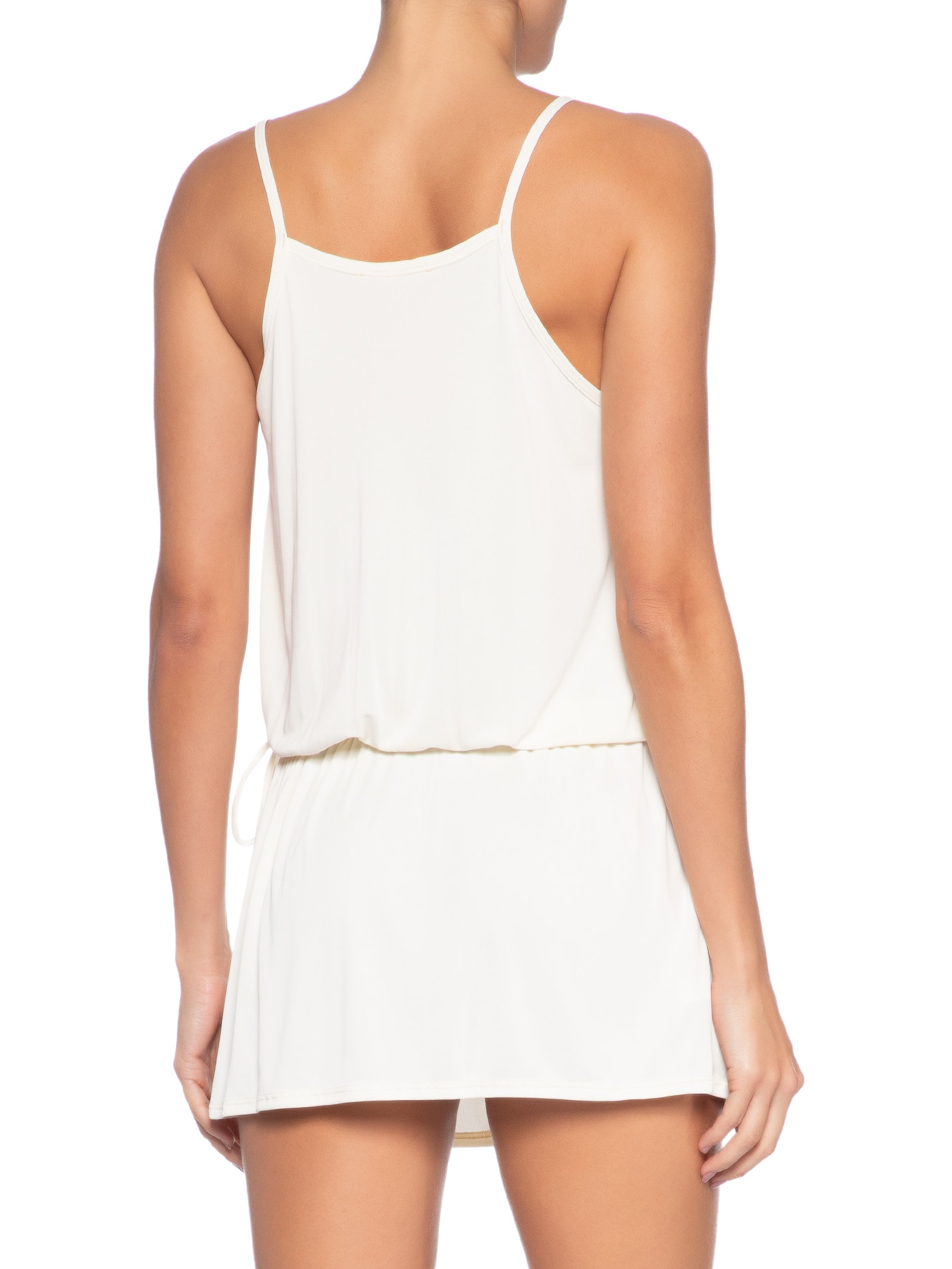 Vestido Curto Liso Off White Água Doce
