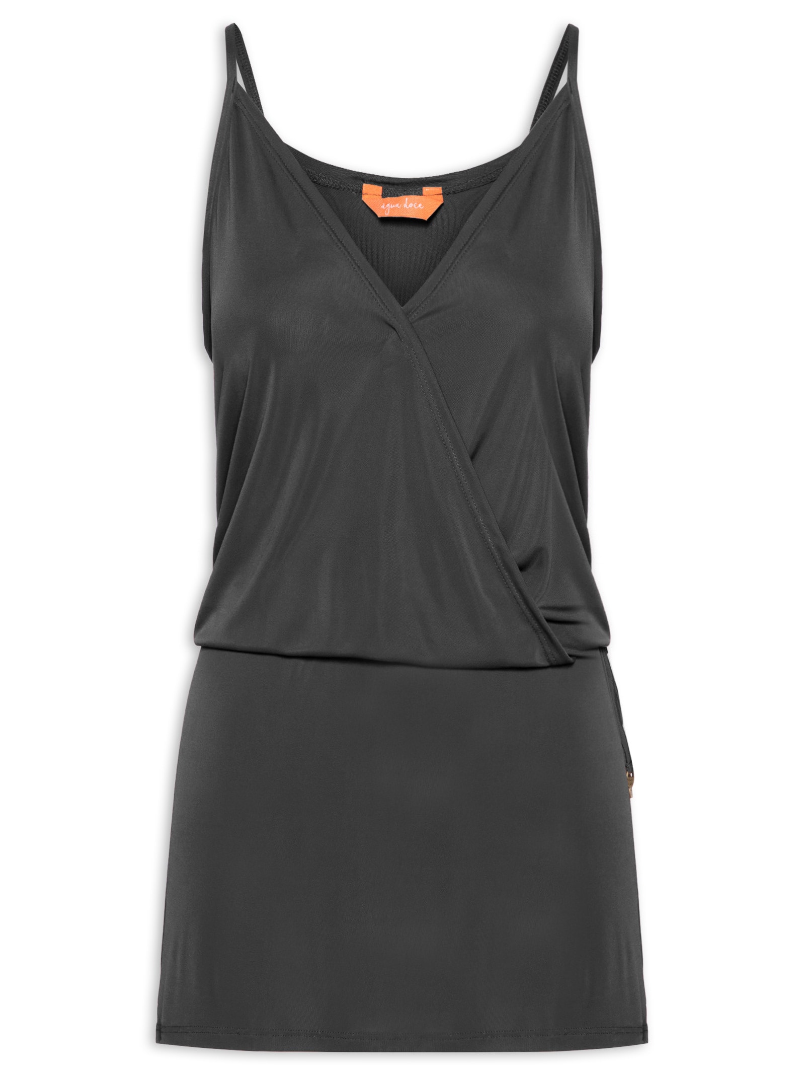 Vestido Curto Liso Preto Água Doce