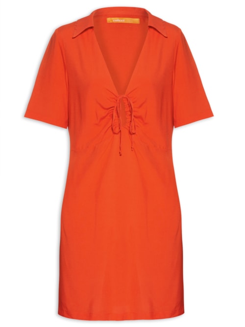 Vestido Curto Liso - Vermelho