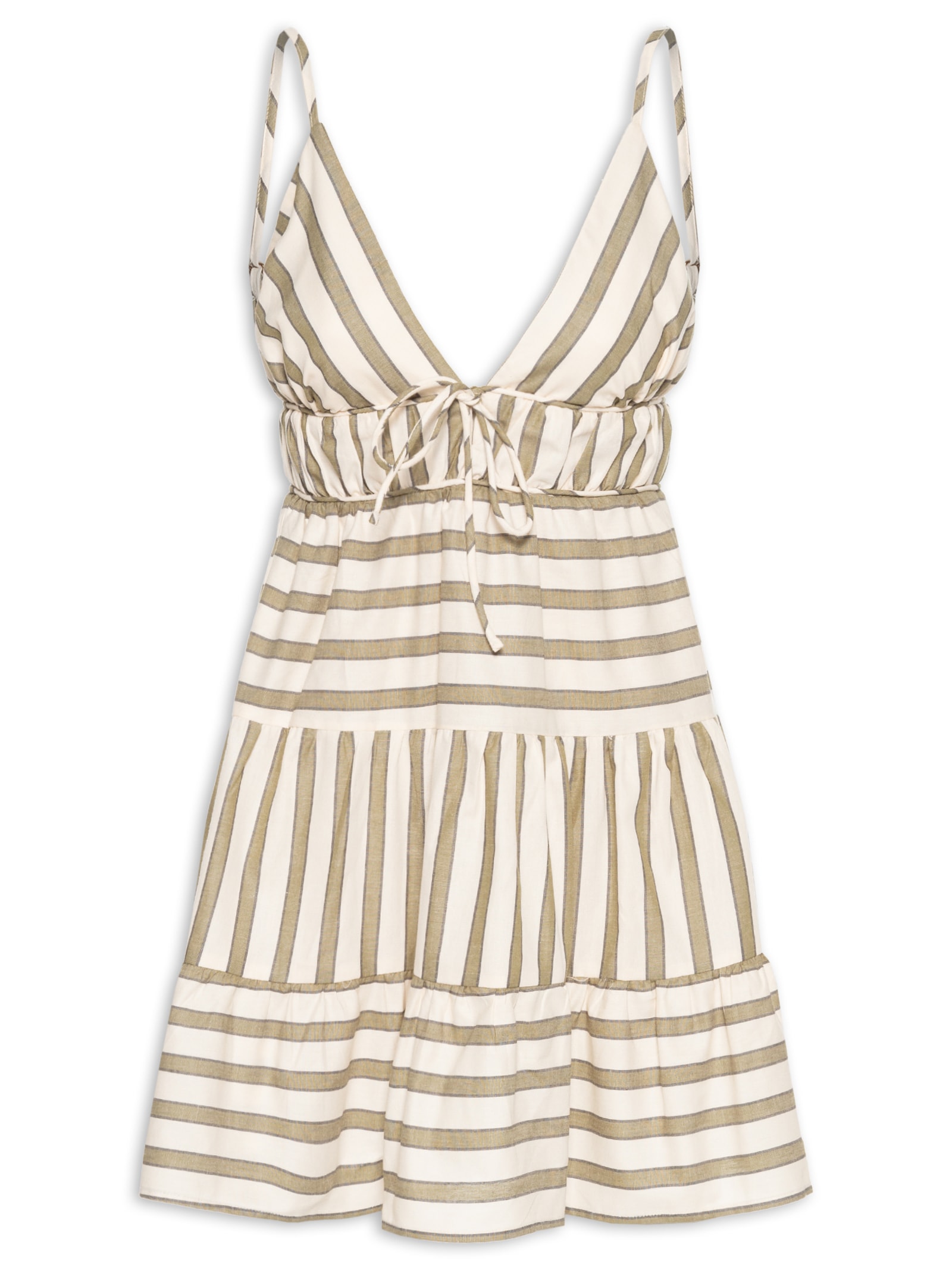 Vestido Curto Listra Morere Off White Farm