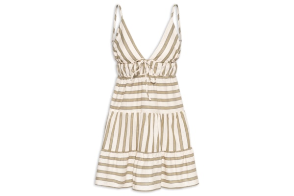 Vestido Curto Listra Morere - Off White