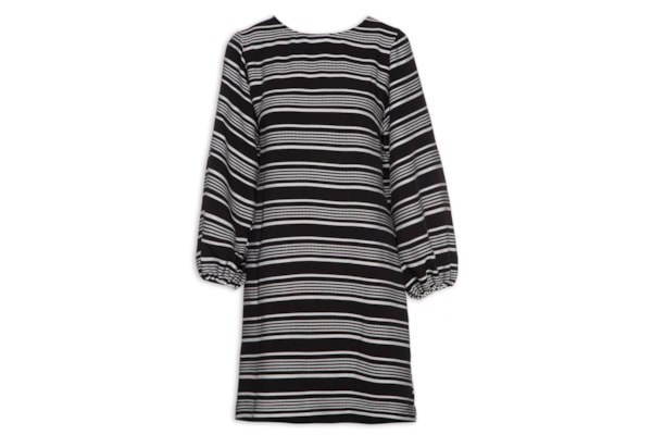 Vestido Curto Listra Pespontos - Preto