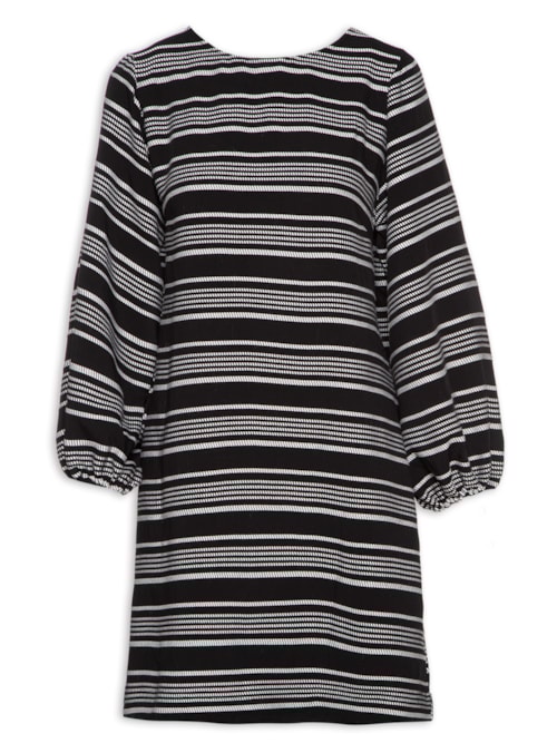 Vestido Curto Listra Pespontos – Preto