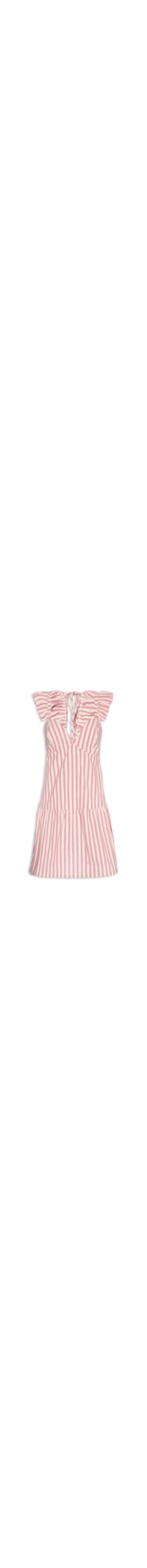 Vestido Curto Listrado - Vermelho