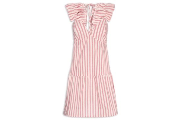 Vestido Curto Listrado – Vermelho
