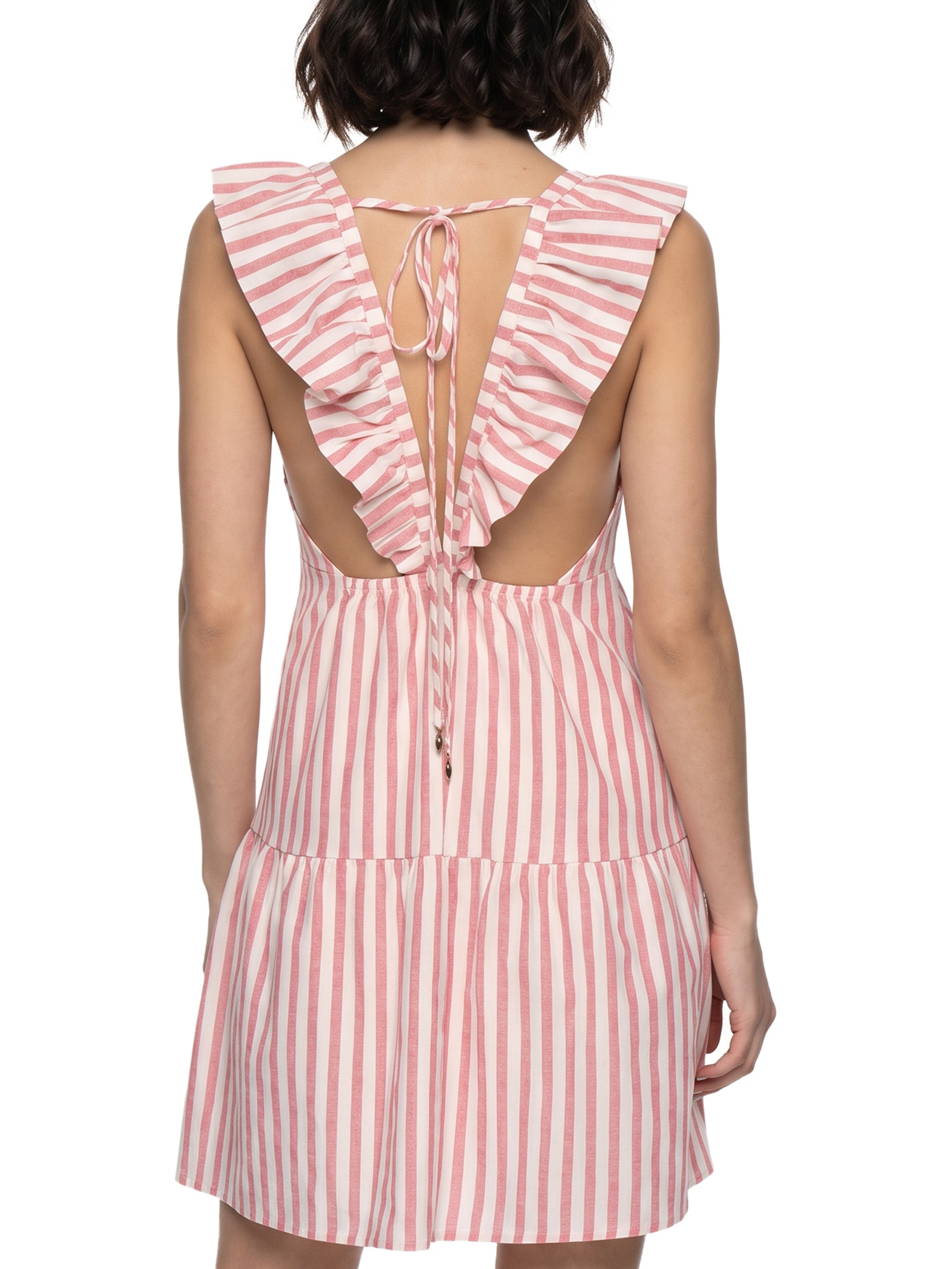 Vestido Curto Listrado – Vermelho Cacay