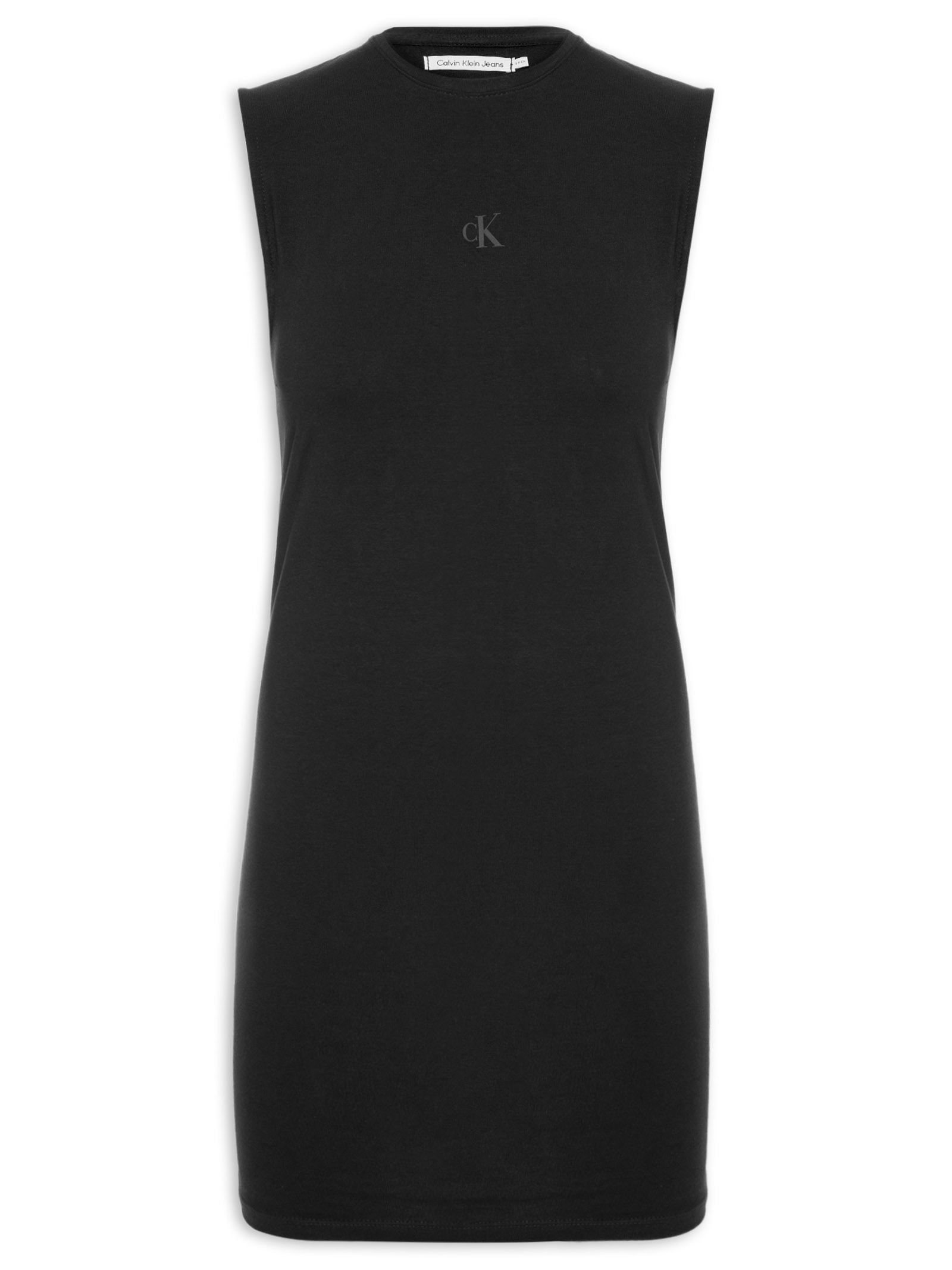 Vestido Curto Logo Preto Calvin Klein Jeans
