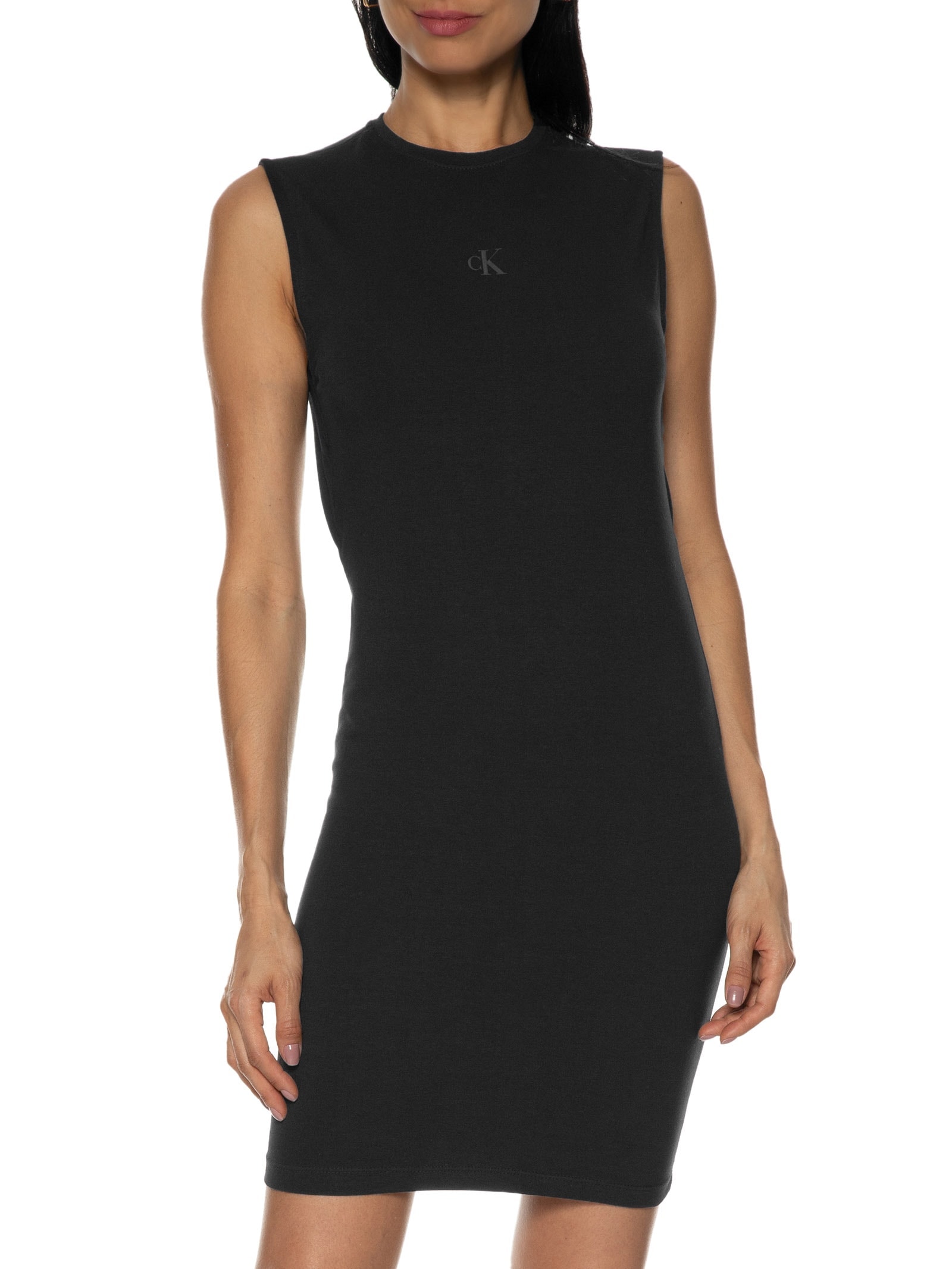 Vestido Curto Logo Preto Calvin Klein Jeans