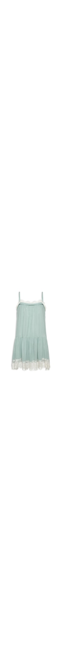 Vestido Curto Lurex Com Renda - Verde