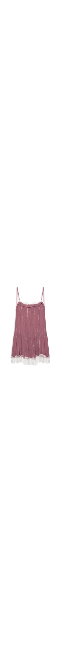 Vestido Curto Lurex Com Renda - Vermelho