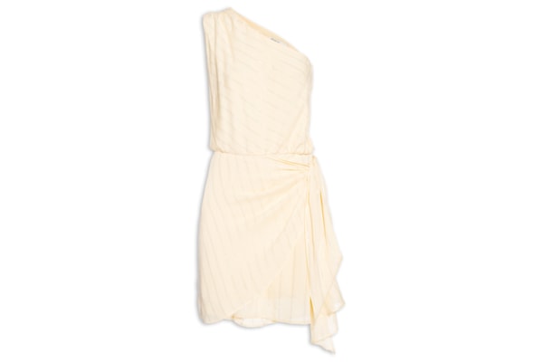 Vestido Curto Lurex Um Ombro Só - Amarelo