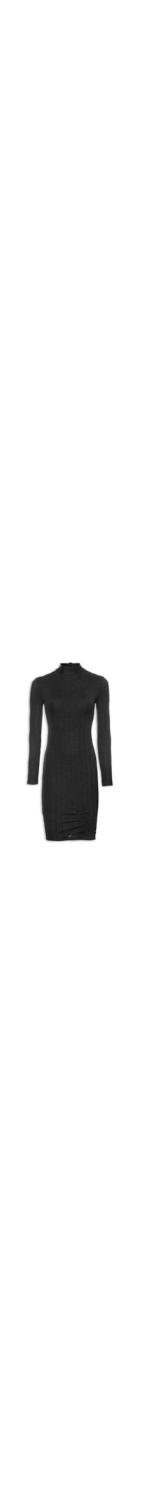 Vestido Curto Manga Comprida - Preto
