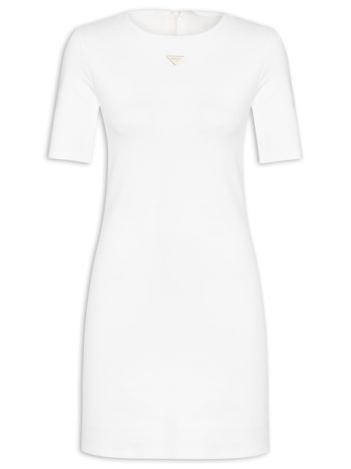 Vestido Curto Manga Curta – Branco