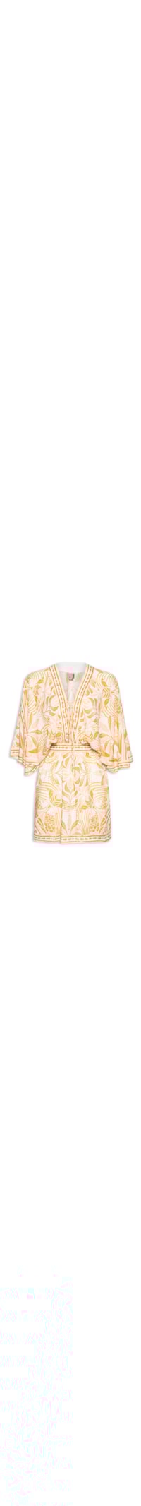 Vestido Curto manga Foz - Bege