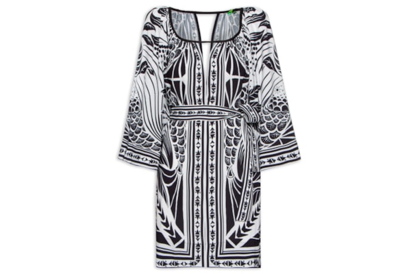 Vestido Curto Manga Foz - Preto