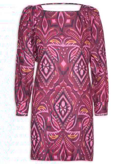 Vestido Curto Manga Longa Alba – Roxo