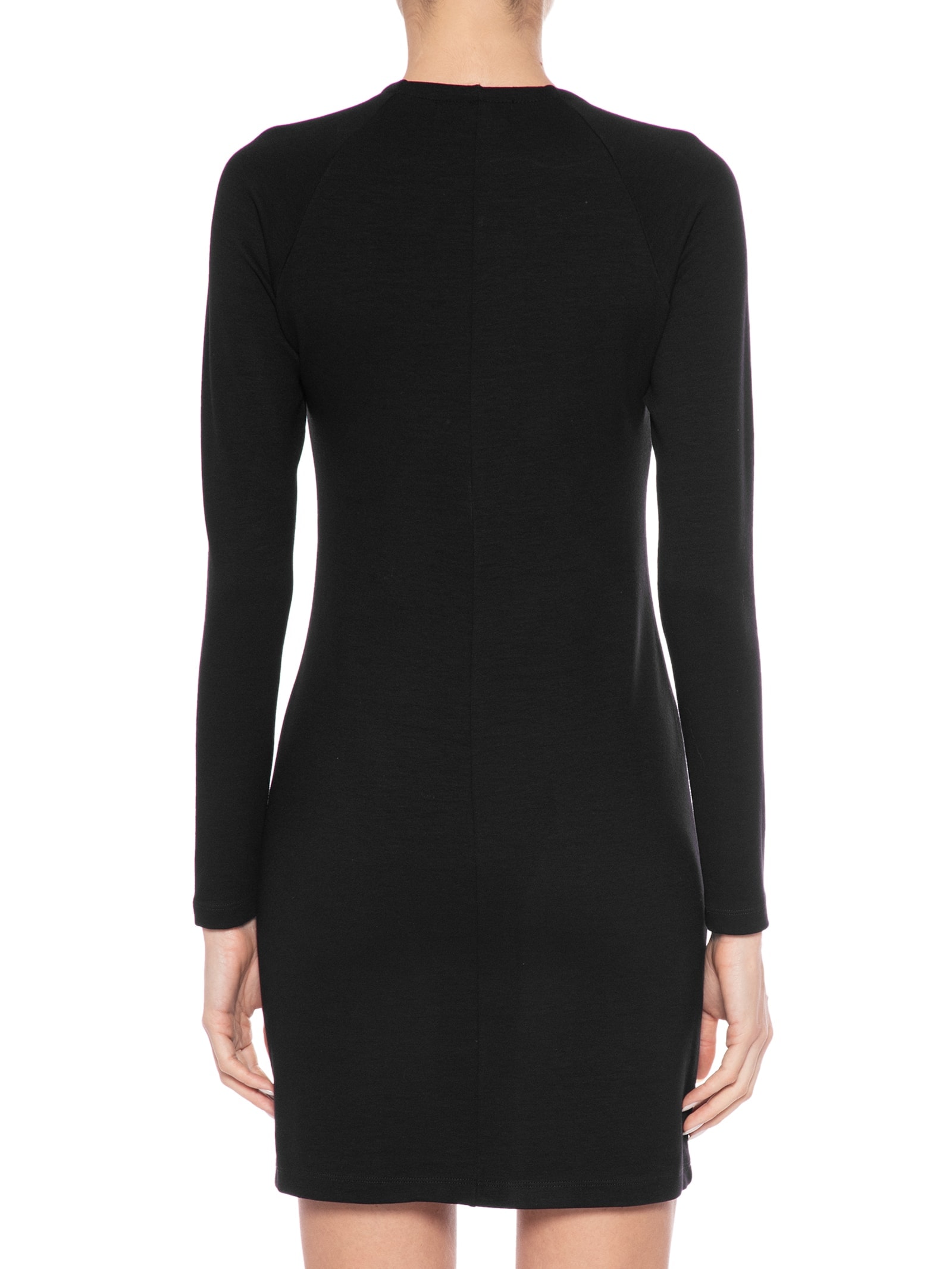 Vestido Curto Manga Longa Em Malha Preto '2Essential