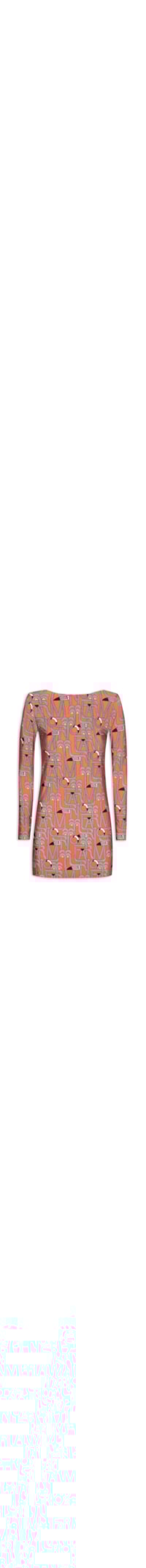 Vestido Curto Manga Longa Logotuca - Vermelho