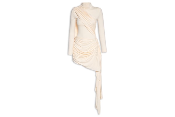 Vestido Curto Manga Longa - Off White