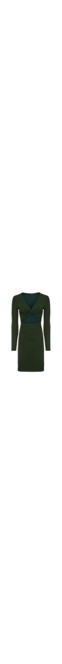 Vestido Curto Manga Longa Torção - Verde