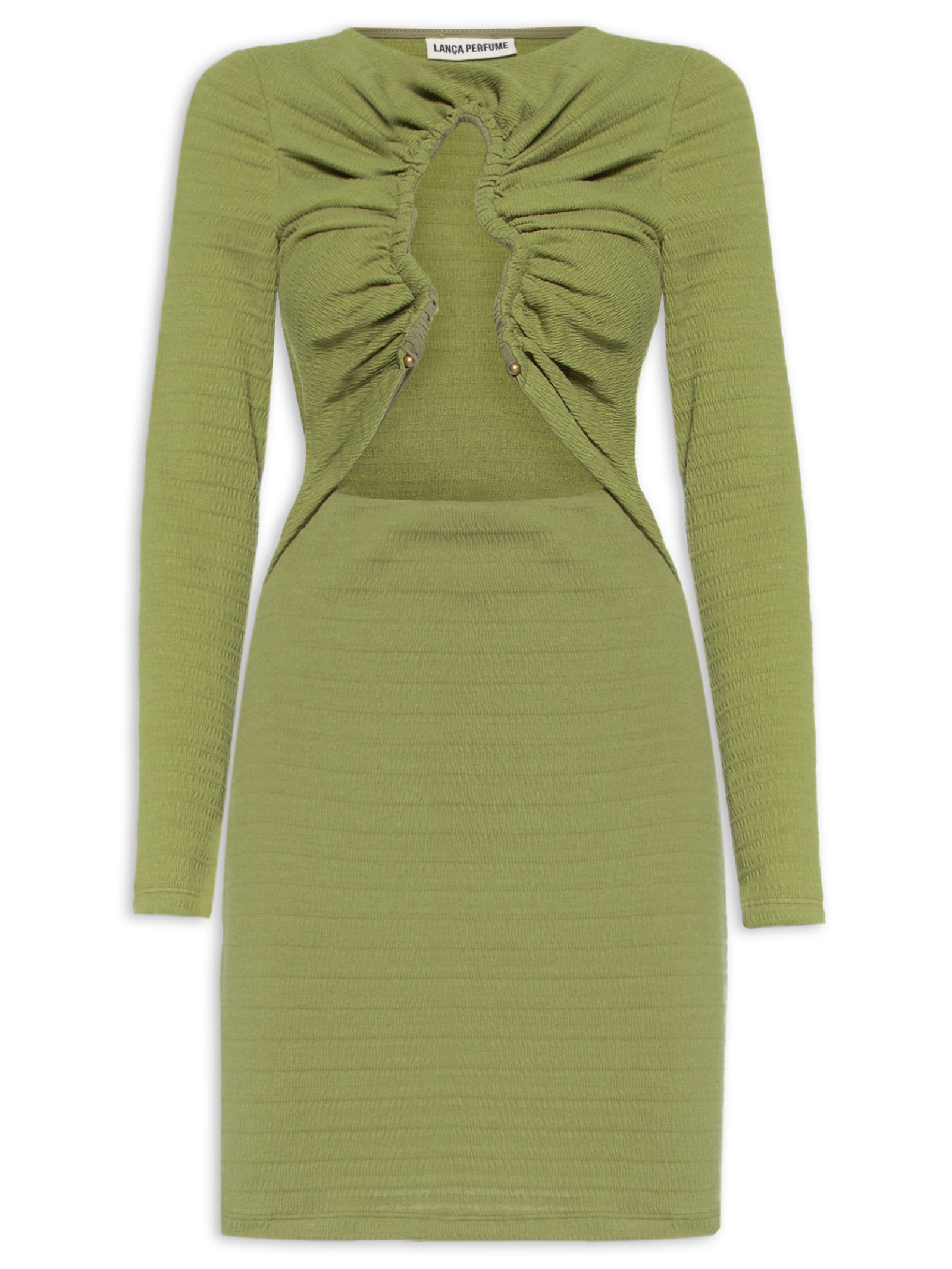 Vestido Curto Manga Longa Verde Lança Perfume