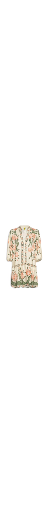 Vestido Curto Manga Sonho De Tulipas - Rosa