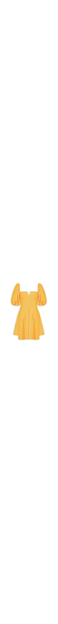 Vestido Curto Mangas Bufantes - Amarelo