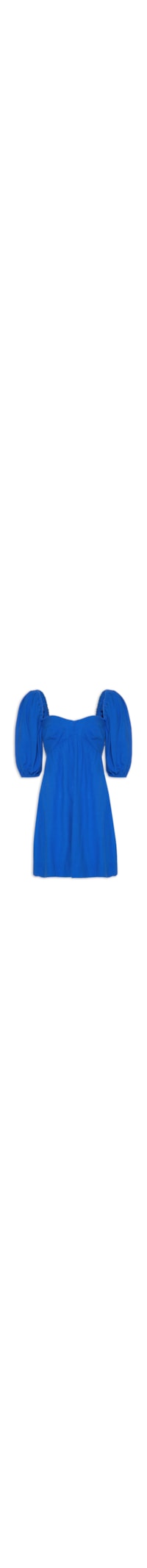 Vestido Curto Mangas Bufantes - Azul